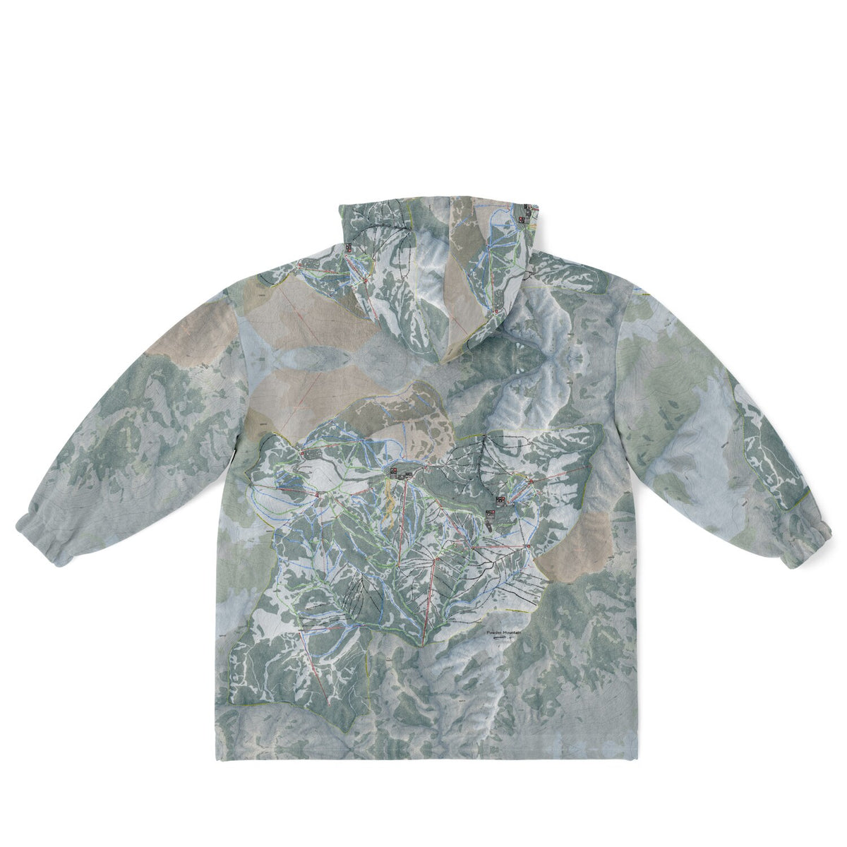 Powder Mountain, Utah Ski Resort Map Youth Reversible Snug Hoodie