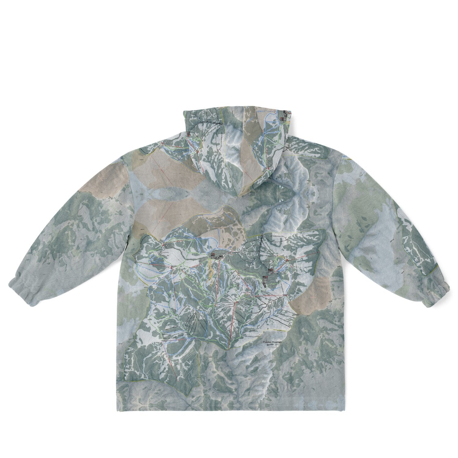 Powder Mountain, Utah Ski Resort Map Youth Reversible Snug Hoodie