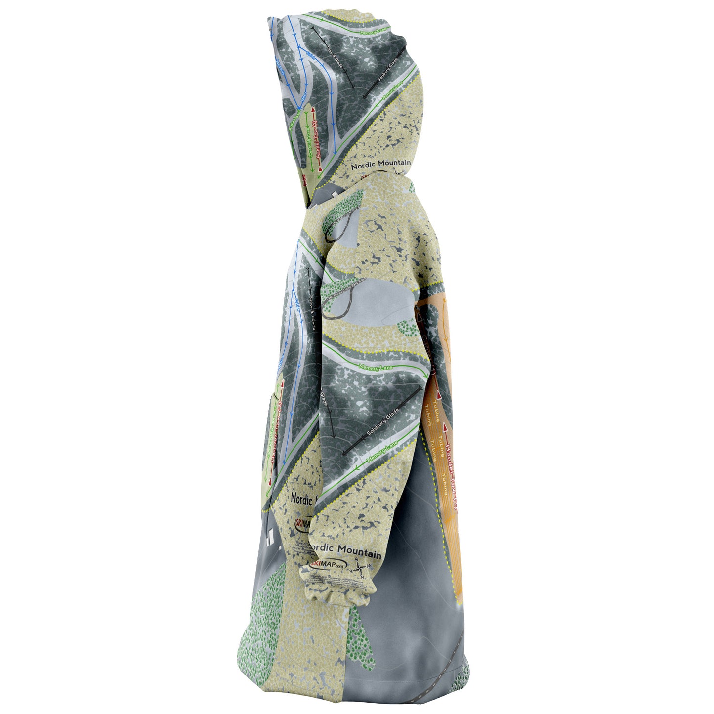 Nordic Mountain, Wisconsin Ski Trail Map - Snug Hoodie - Powderaddicts