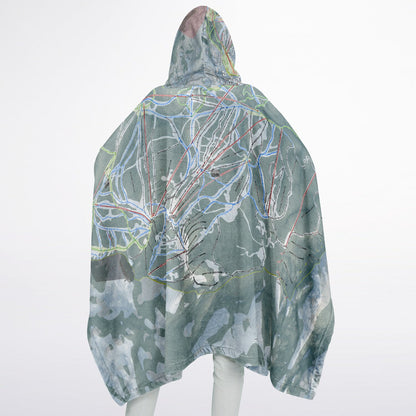 Steamboat, Colorado Ski Resort Map Flannel Blanket Poncho