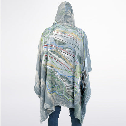 The Highlands, Michigan Ski Resort Map Flannel Blanket Poncho