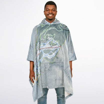 Nordic Valley, Utah Ski Resort Map Flannel Blanket Poncho