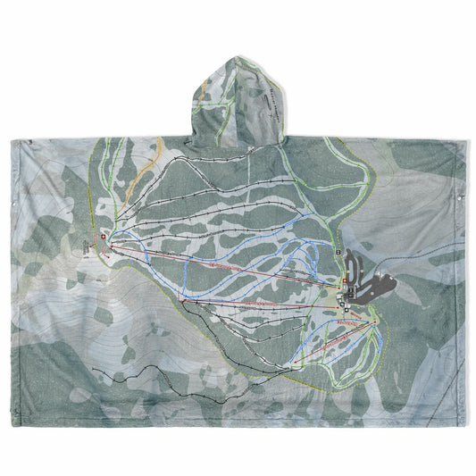Beaver Mountain, Utah Ski Resort Map Flannel Blanket Poncho