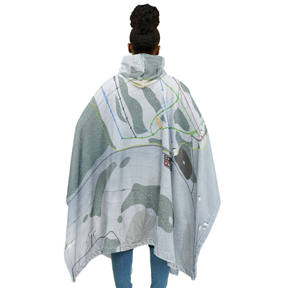 Little Ski Hill, Idaho Ski Resort Map Flannel Blanket Poncho