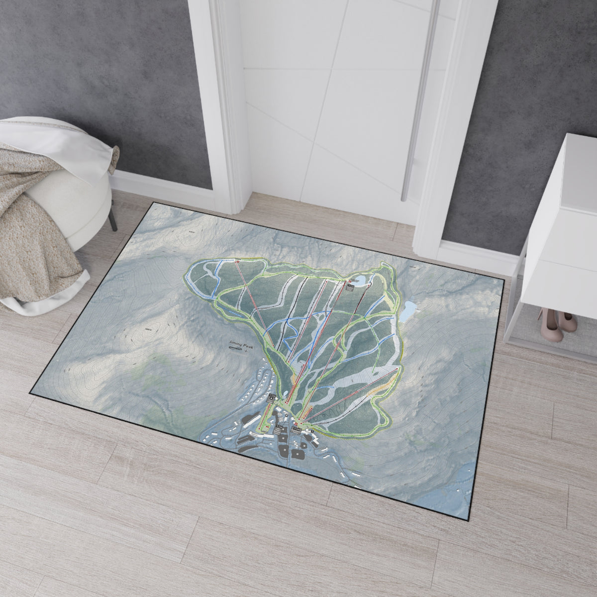 Jiminy Peak, Massachusetts Ski Resort Map Heavy Duty Floor Mat