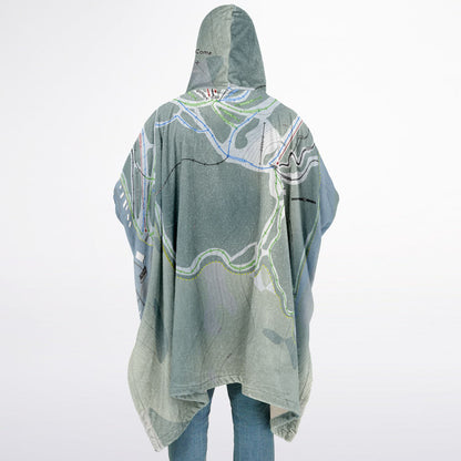 Val Saint-Come, Quebec Ski Resort Map Flannel Blanket Poncho