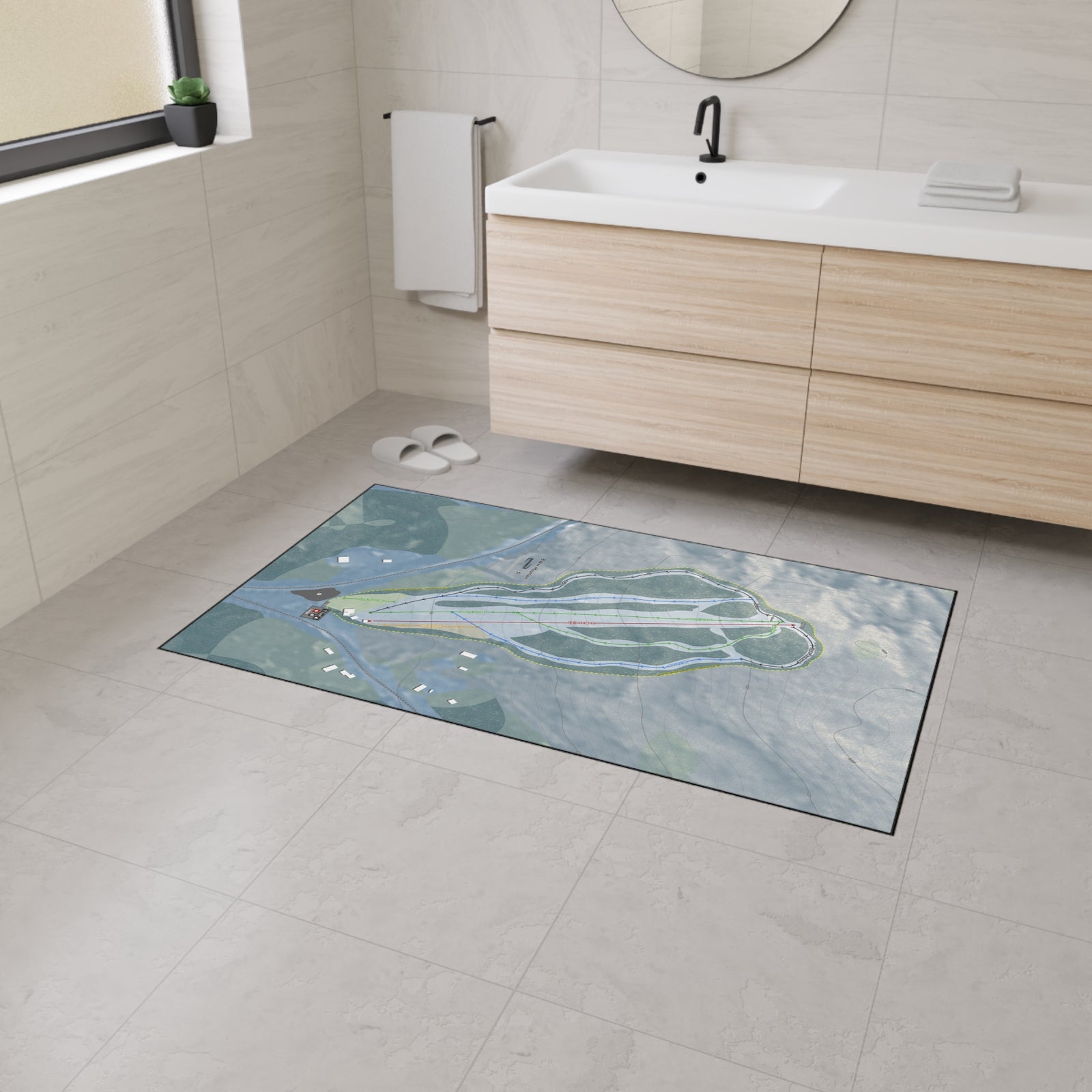 Baker Mountain, Maine Ski Resort Map Heavy Duty Floor Mat