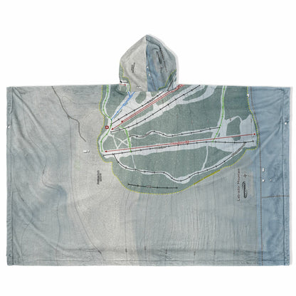 Labrador Mountain, New York Ski Resort Map Flannel Blanket Poncho