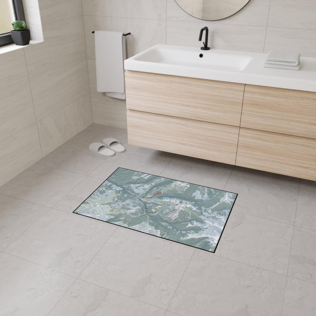 Yellowstone Club, Montana Ski Resort Map Heavy Duty Floor Mat