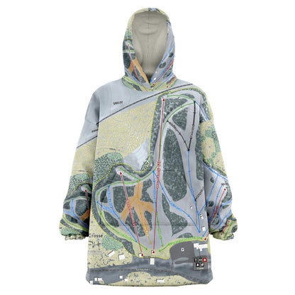 Mt La Crosse, Wisconsin Ski Trail Map - Snug Hoodie
