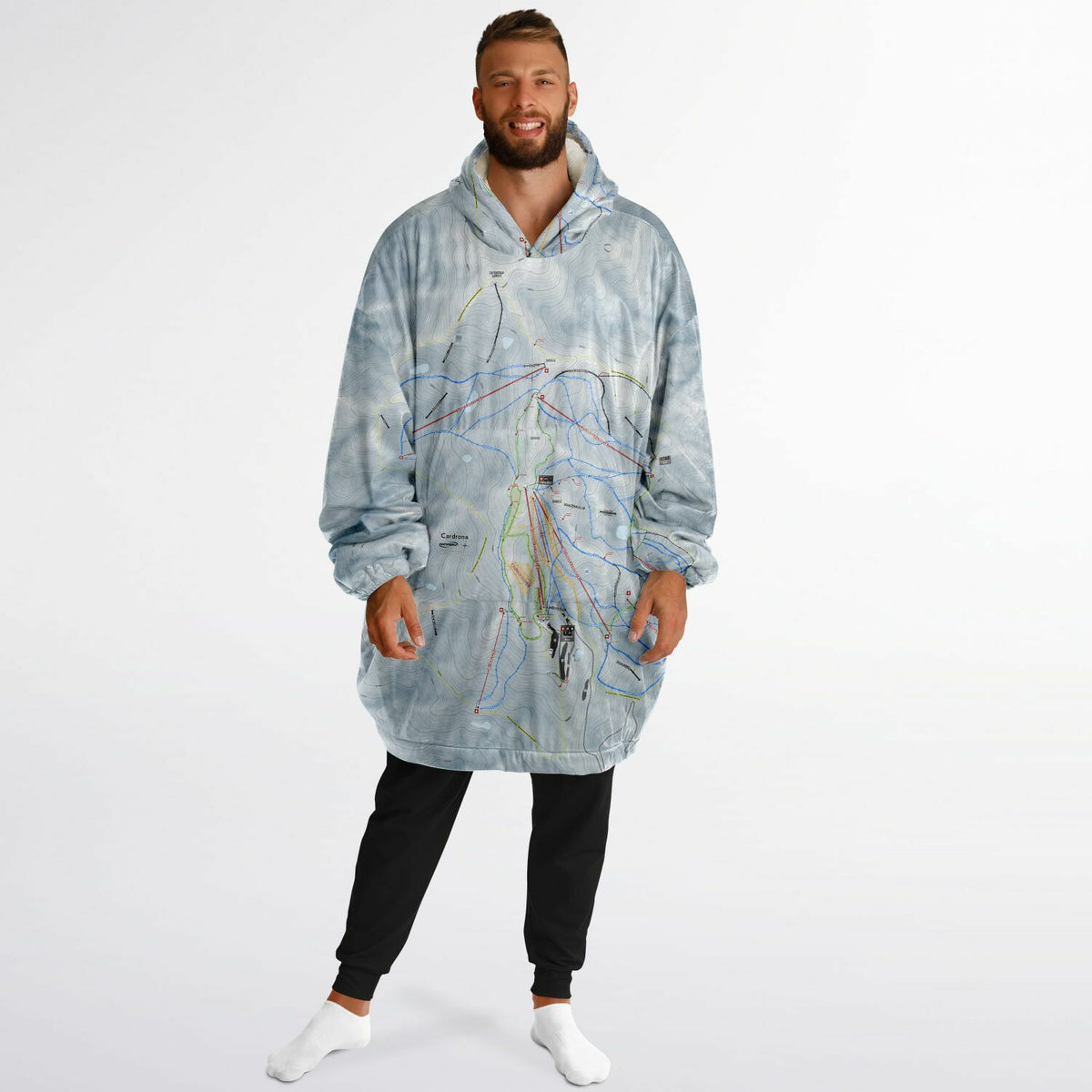 Cardrona, New Zealand Ski Trail Map - Snug Hoodie