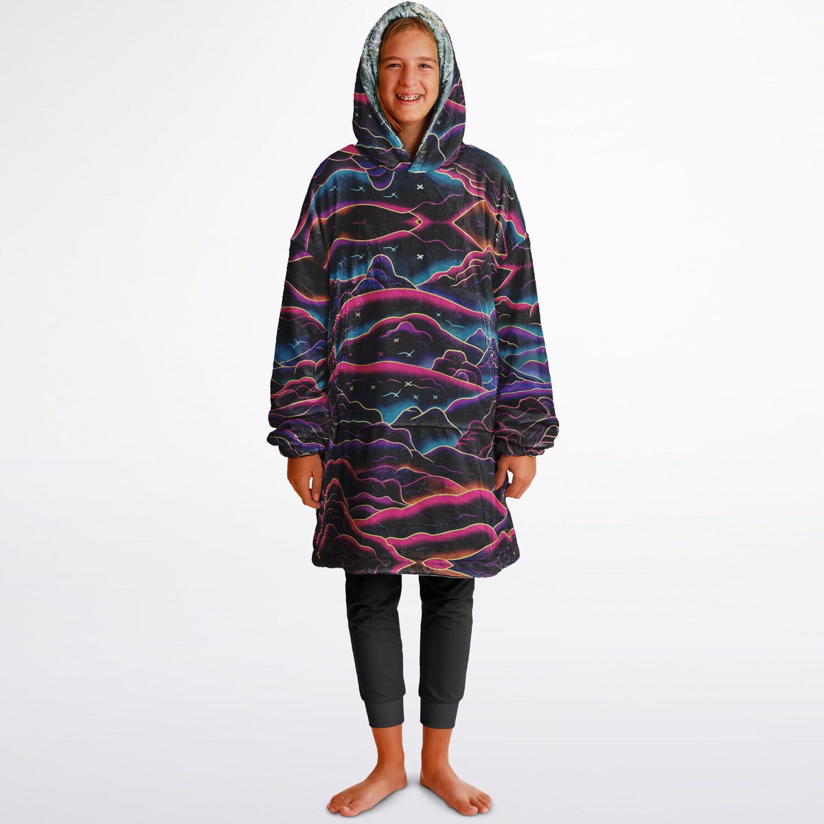 Powder Mountain, Utah Ski Resort Map Youth Reversible Snug Hoodie
