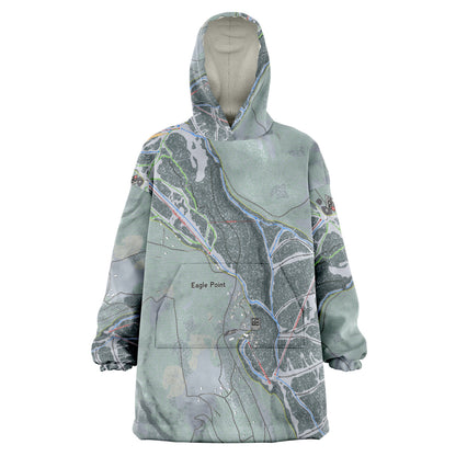 Eagle Point, Utah Ski Trail Map - Snug Hoodie - Powderaddicts