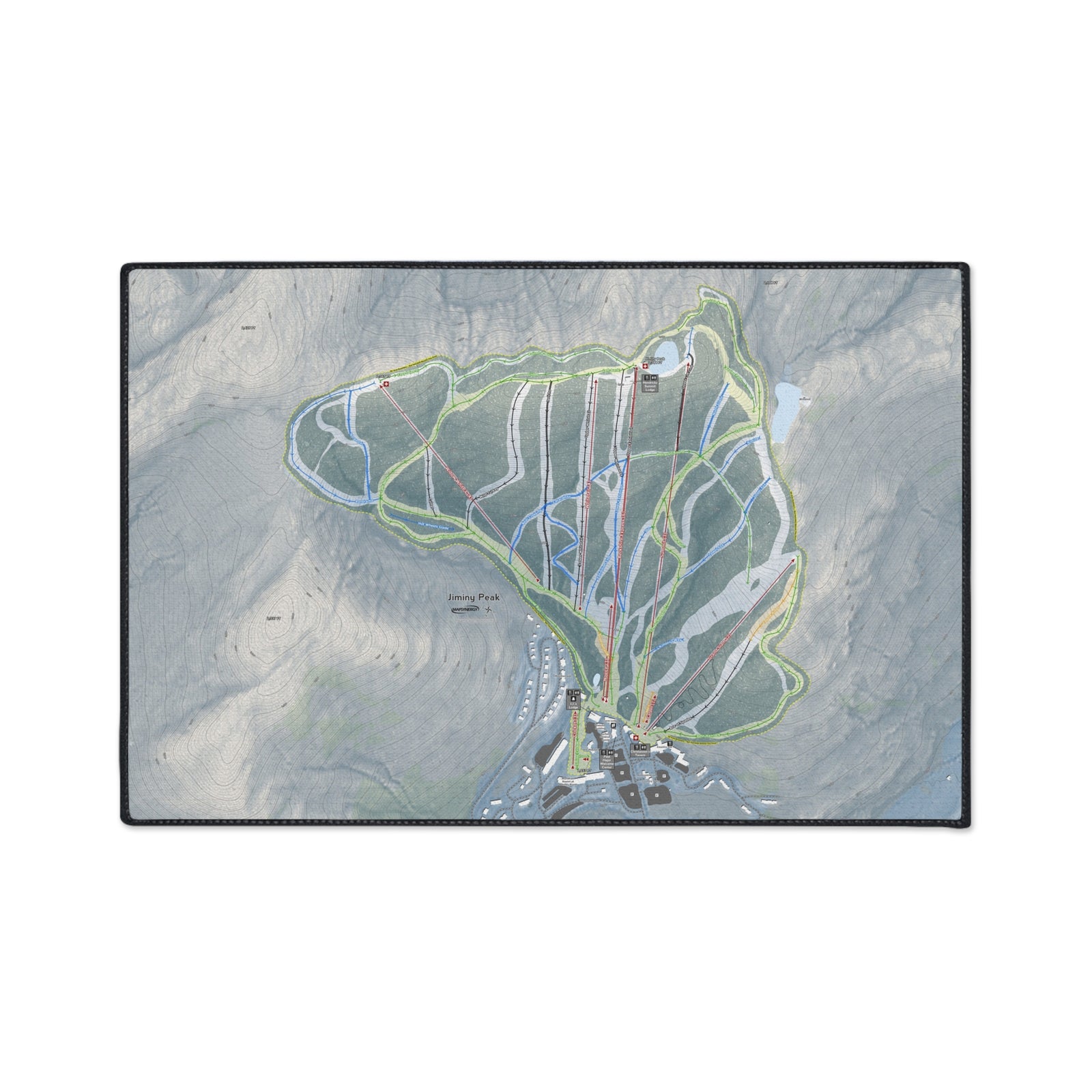 Jiminy Peak, Massachusetts Ski Resort Map Heavy Duty Floor Mat