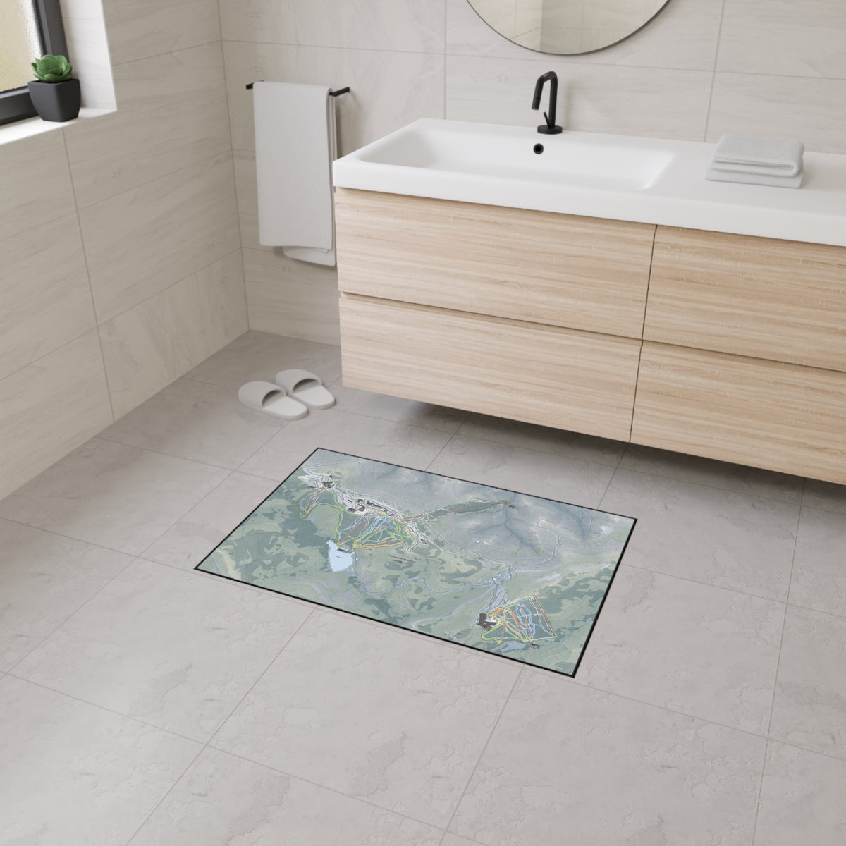 Snowshoe Mountain, West Virginia Ski Resort Map Heavy Duty Floor Mat