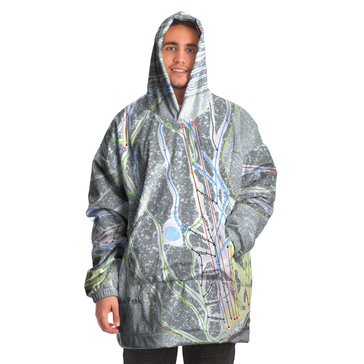 Sandia Peak, New Mexico Ski Trail Map - Snug Hoodie