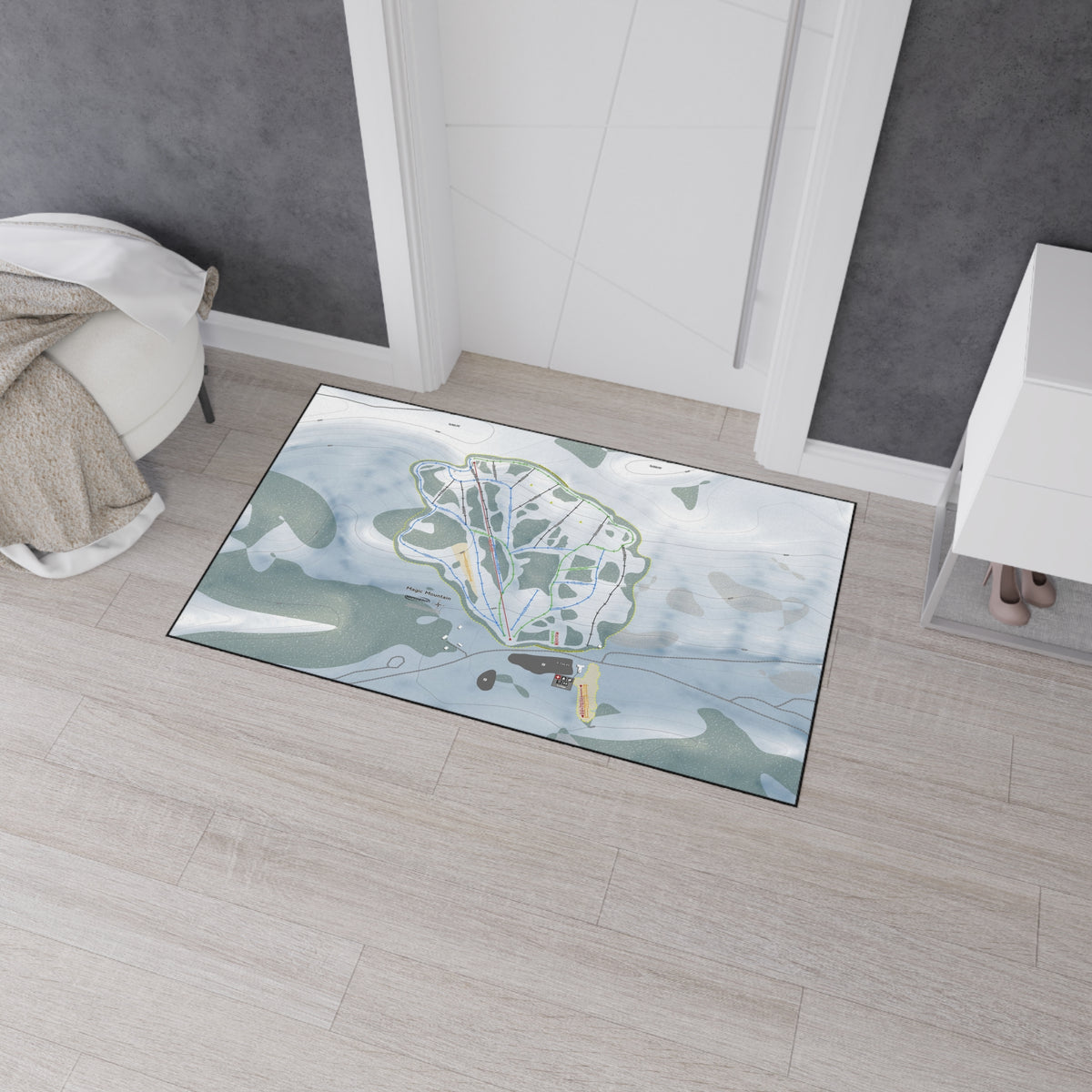 Magic Mountain, Idaho Ski Resort Map Heavy Duty Floor Mat