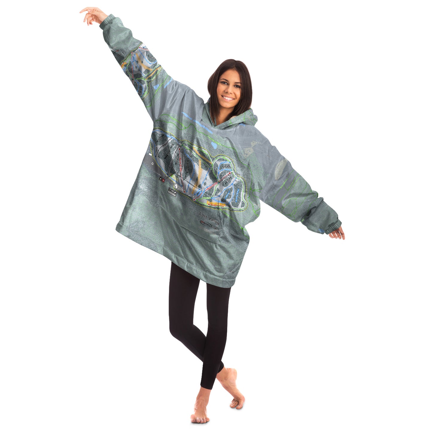 Lost Valley, Maine Ski Trail Map - Snug Hoodie