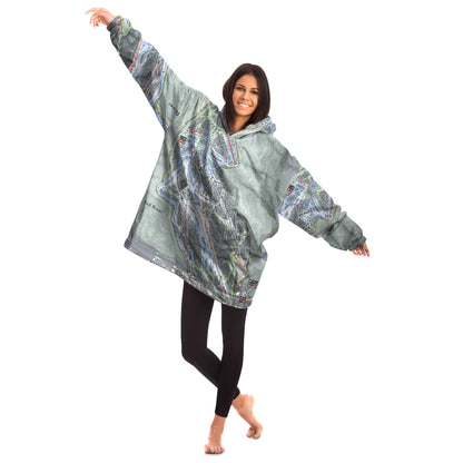 Red River, New Mexico Ski Trail Map - Snug Hoodie