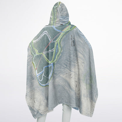 Jiminy Peak, Massachusetts Ski Resort Map Flannel Blanket Poncho