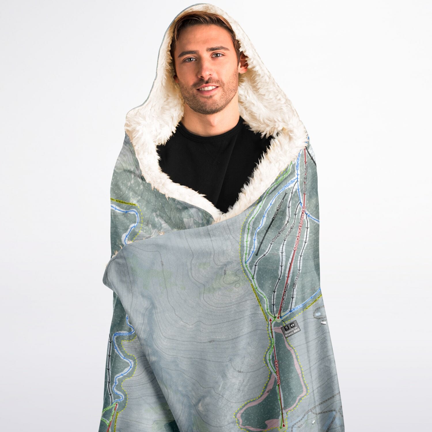 Okemo, Vermont Ski Trail Map - Adult Hooded Blanket - Powderaddicts