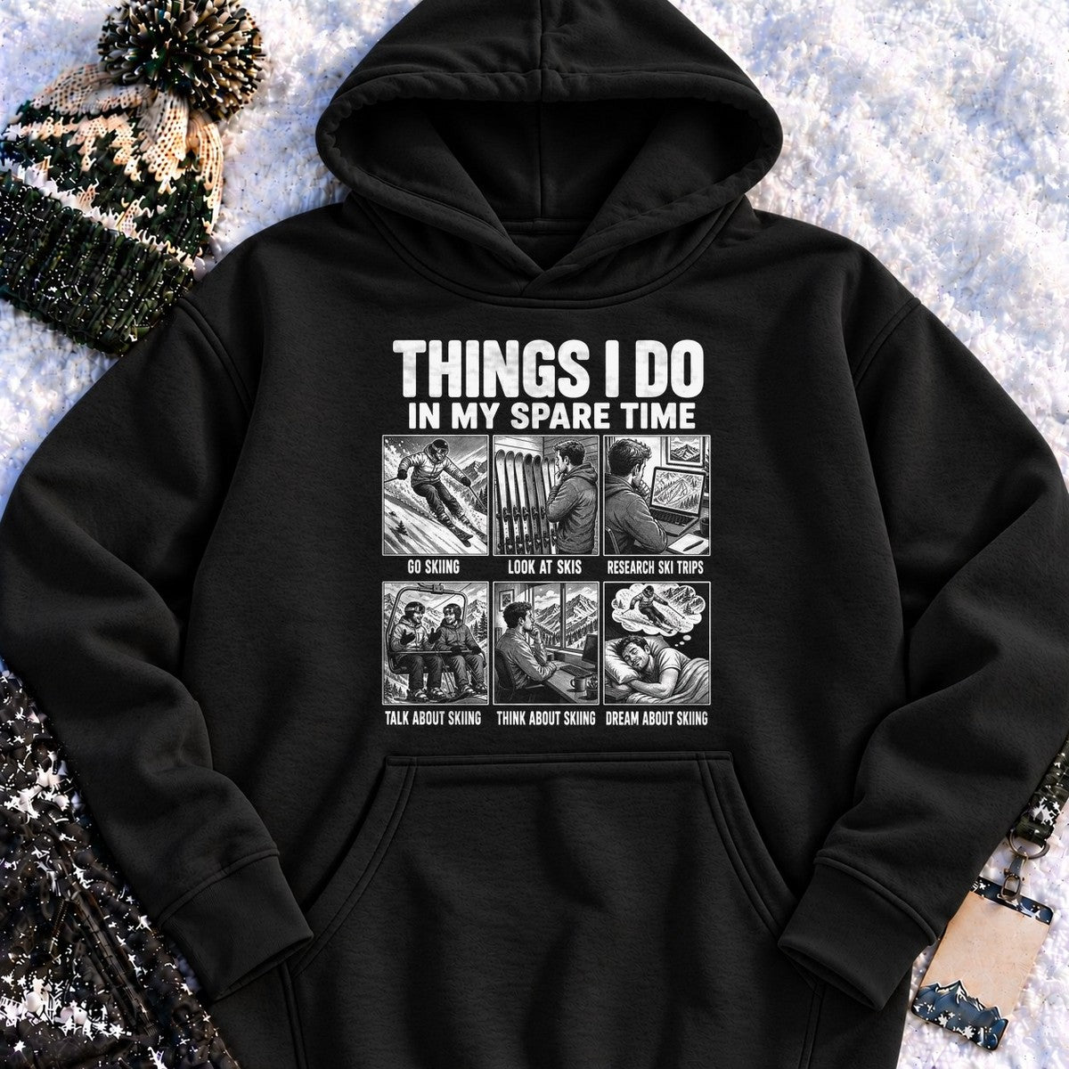 Spare Time Ski Comic - Hoodie (Black)