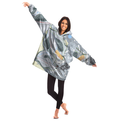 Shanty Creek Summit Mountain, Michigan Ski Trail Map Snug Hoodie - Powderaddicts