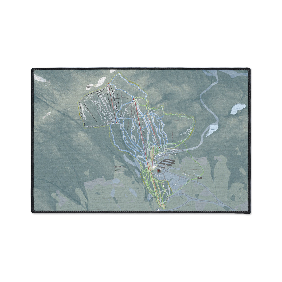 Saddleback Mountain, Maine Ski Resort Map Heavy Duty Floor Mat
