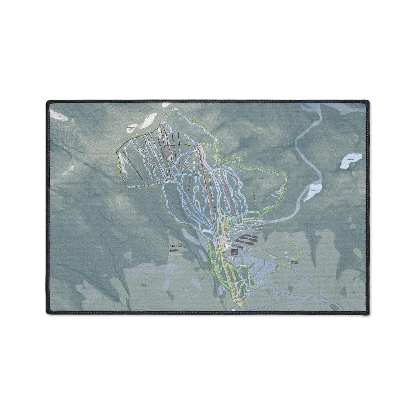 Saddleback Mountain, Maine Ski Resort Map Heavy Duty Floor Mat