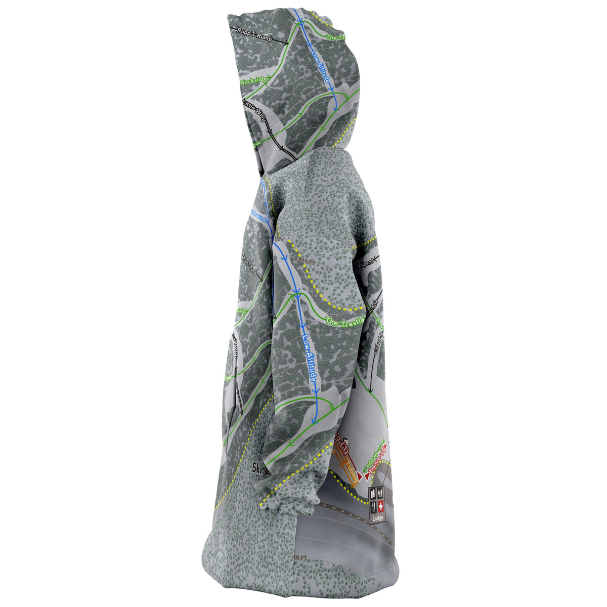 Ski Cloudcroft, New Mexico Ski Trail Map - Snug Hoodie