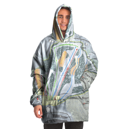 Boyce Park, Pennsylvania Ski Trail Map Snug Hoodie - Powderaddicts