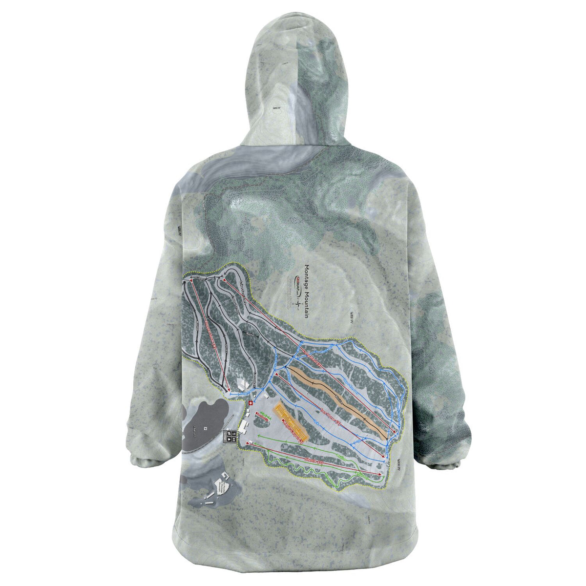 Montage Mountain, Pennsylvania Ski Trail Map Snug Hoodie