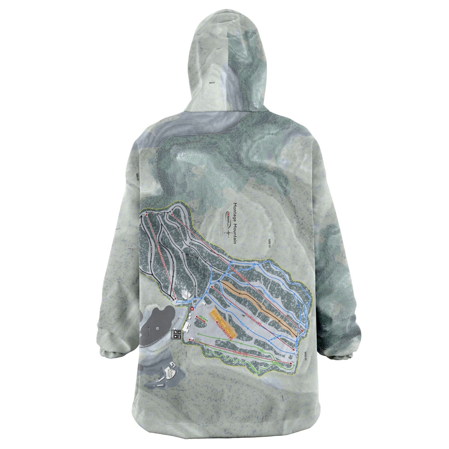 Montage Mountain, Pennsylvania Ski Trail Map Snug Hoodie