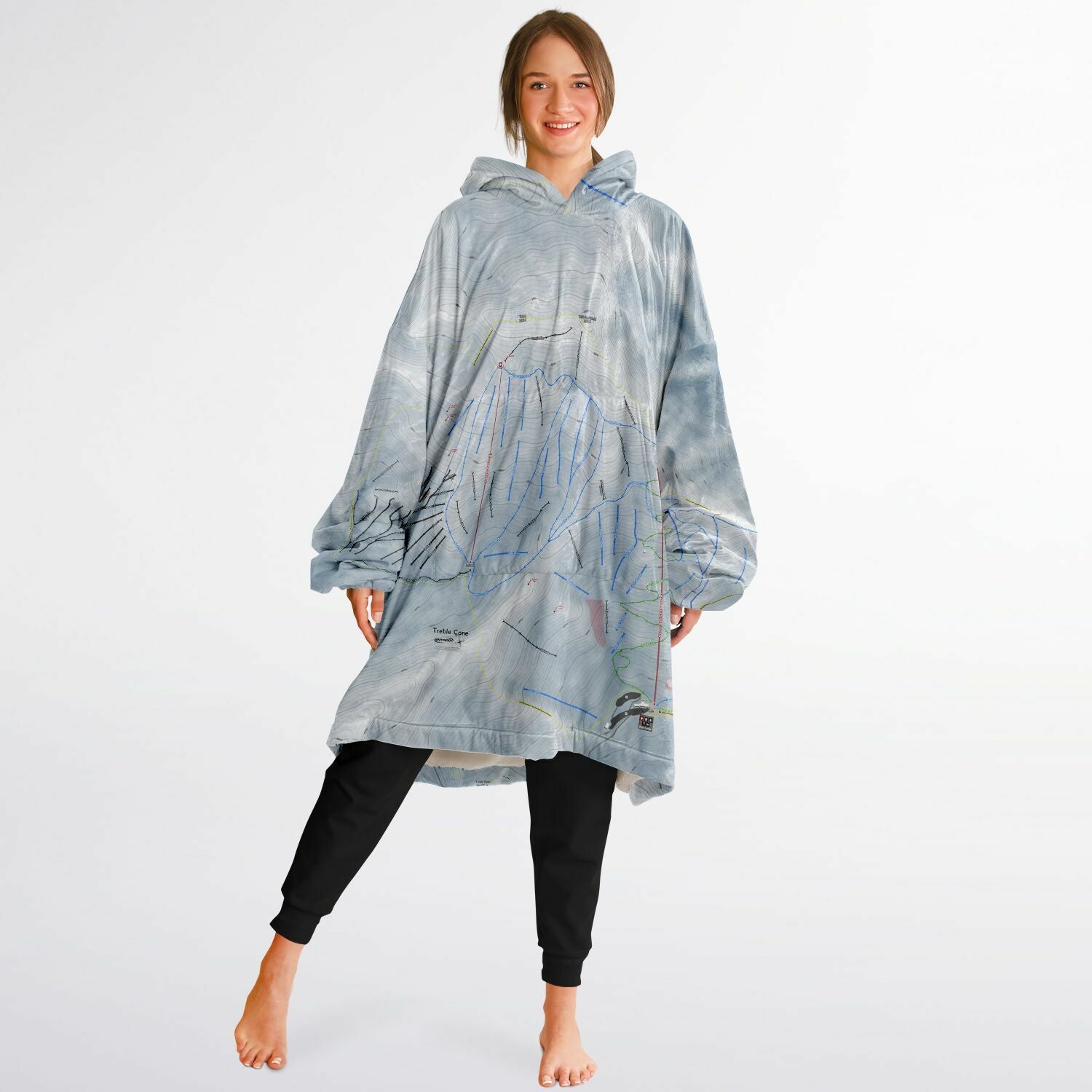 Treble Cone, New Zealand Ski Trail Map - Snug Hoodie