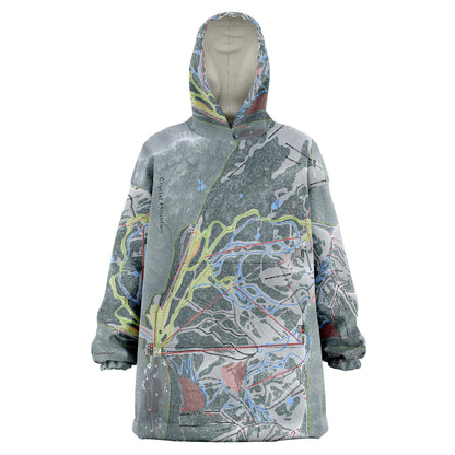 Crystal Mountain, Washington Ski Trail Map - Snug Hoodie