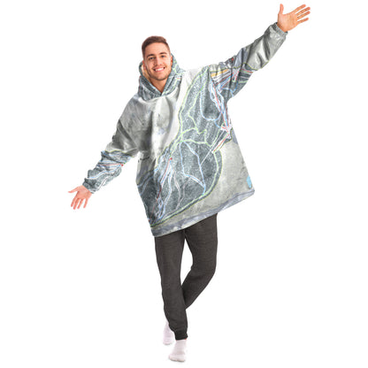 Snowy Range, Wyoming Ski Trail Map Snug Hoodie - Powderaddicts