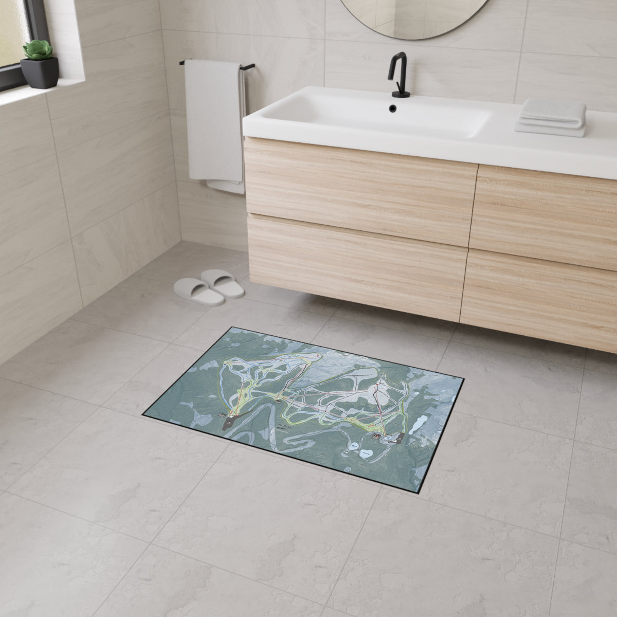 Mt Baker, Washington Ski Resort Map Heavy Duty Floor Mat