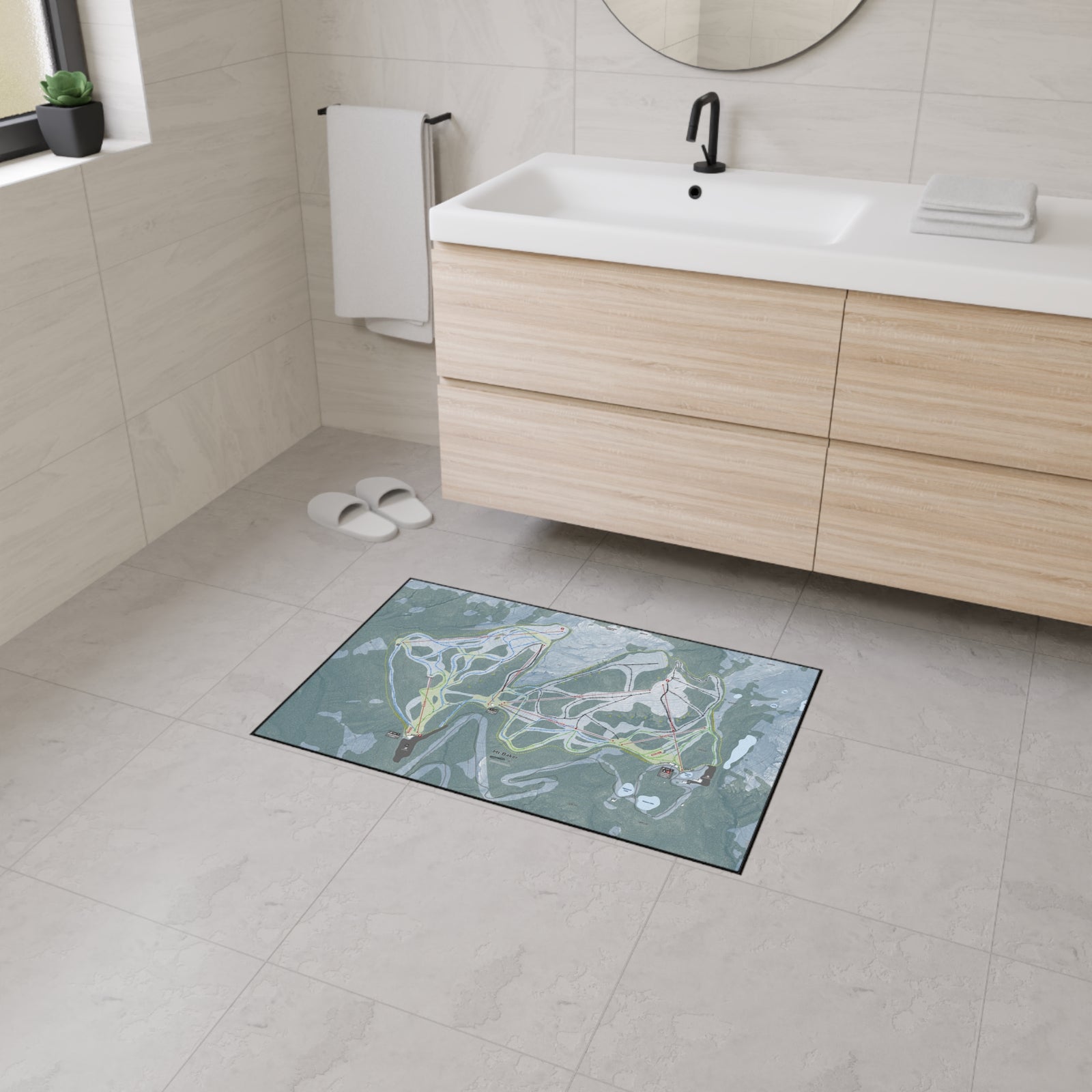 Mt Baker, Washington Ski Resort Map Heavy Duty Floor Mat