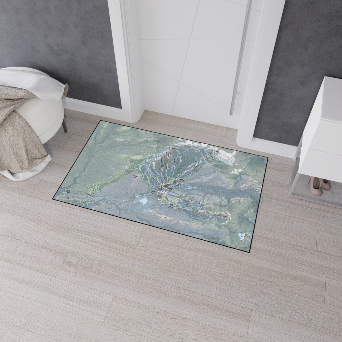 Stowe, Vermont Ski Resort Map Heavy Duty Floor Mat