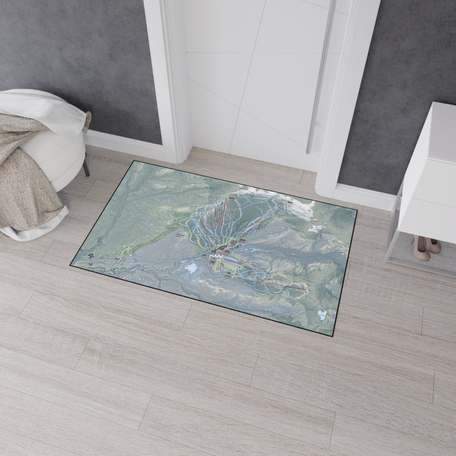 Stowe, Vermont Ski Resort Map Heavy Duty Floor Mat