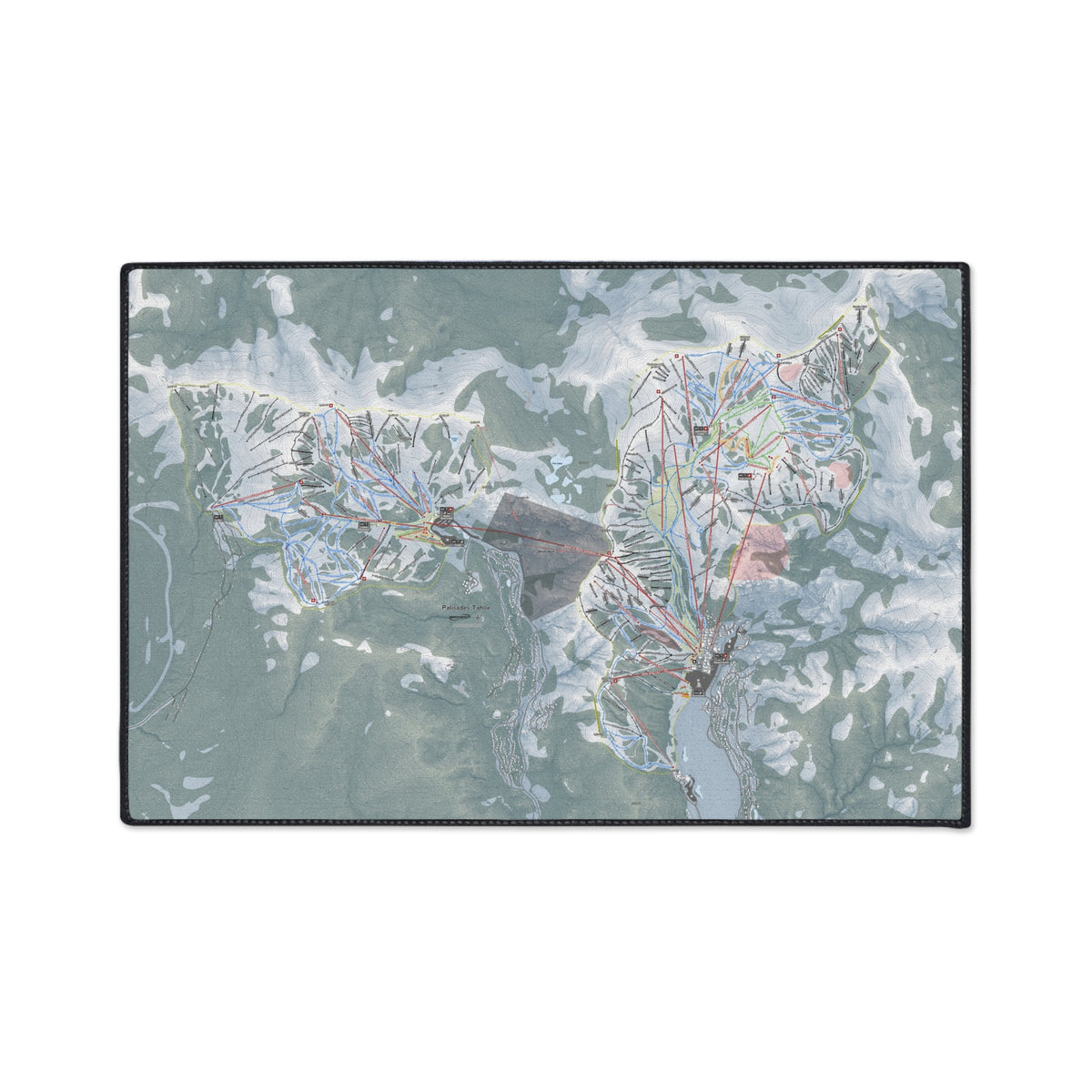 Palisades Tahoe, California Ski Resort Map Heavy Duty Floor Mat