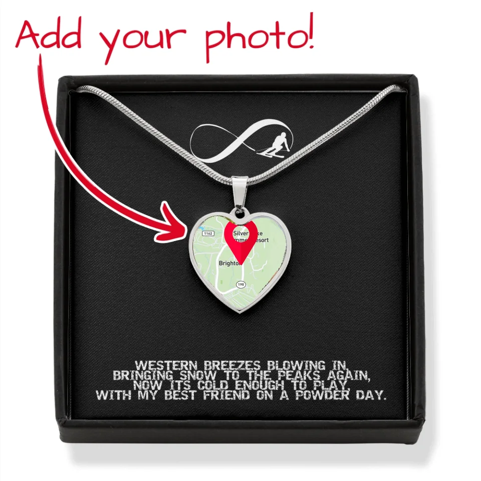 Heart Necklace with Map - No heart photo - Powderaddicts