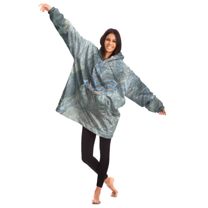 Smuggler's Notch, Vermont Ski Trail Map - Snug Hoodie - Powderaddicts