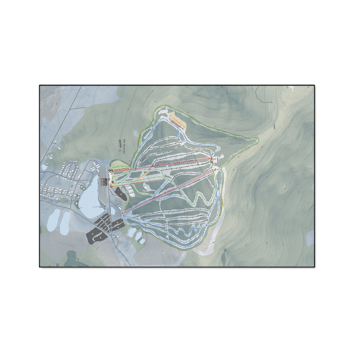 Elk Mountain, Pennsylvania Ski Resort Map Heavy Duty Floor Mat