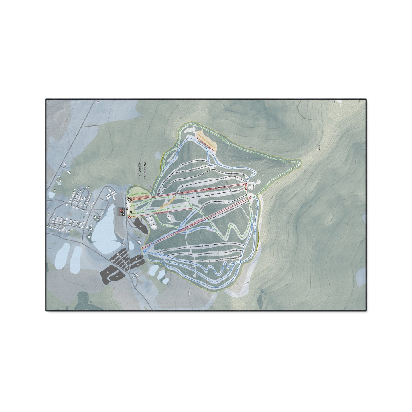 Elk Mountain, Pennsylvania Ski Resort Map Heavy Duty Floor Mat