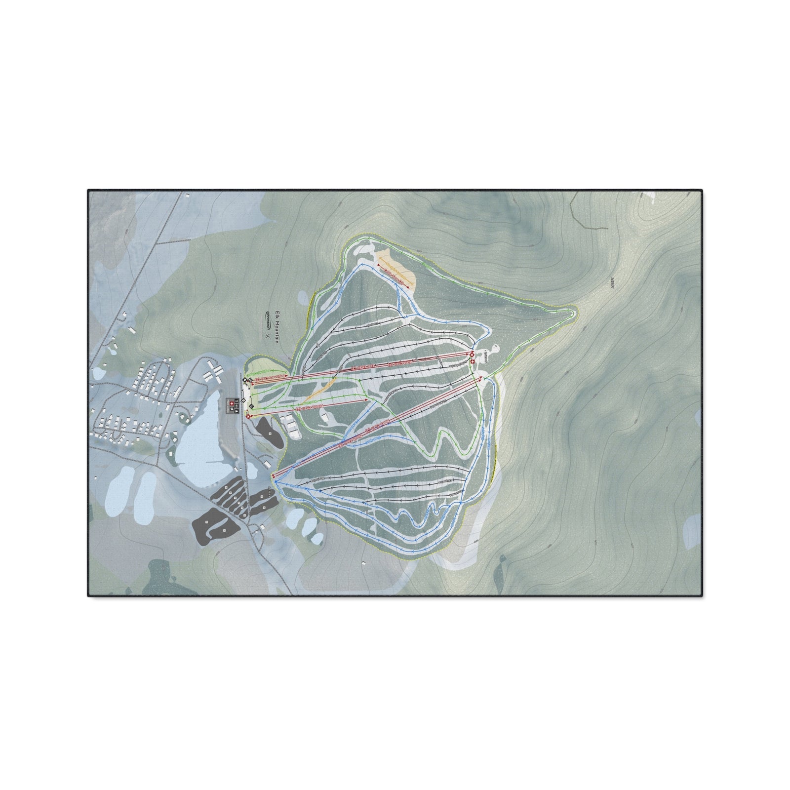 Elk Mountain, Pennsylvania Ski Resort Map Heavy Duty Floor Mat