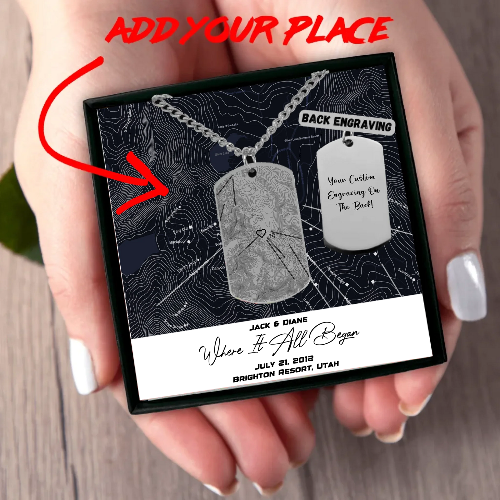 Dog Tag Necklace Mask for Mockups with Back Engraving_Silver2