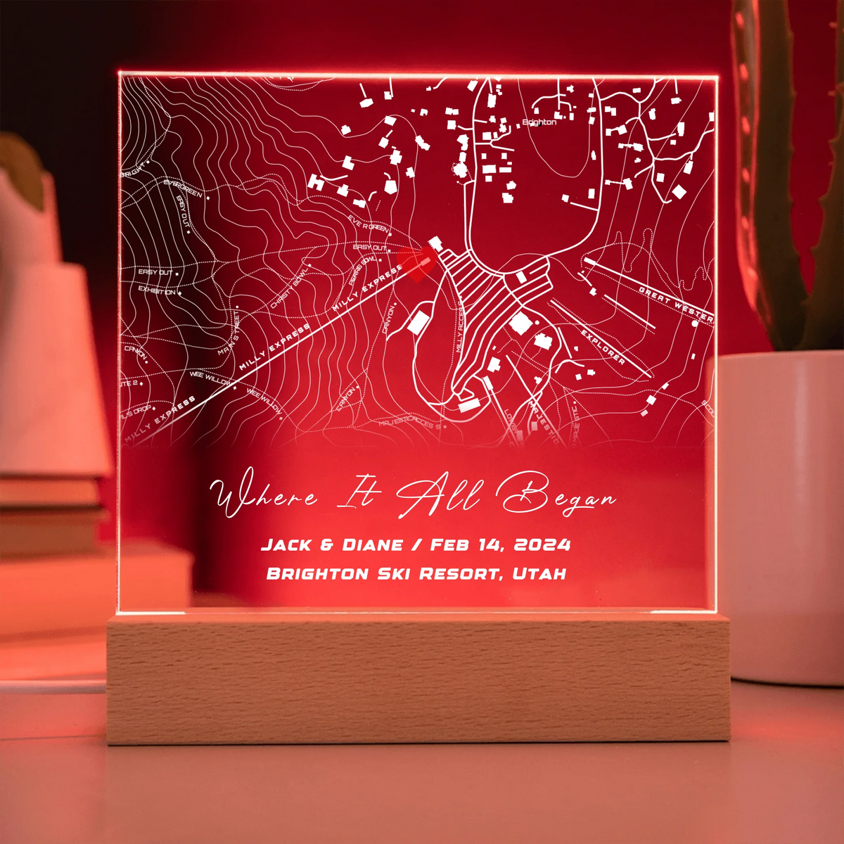 Acrylic Square with LED Base 9