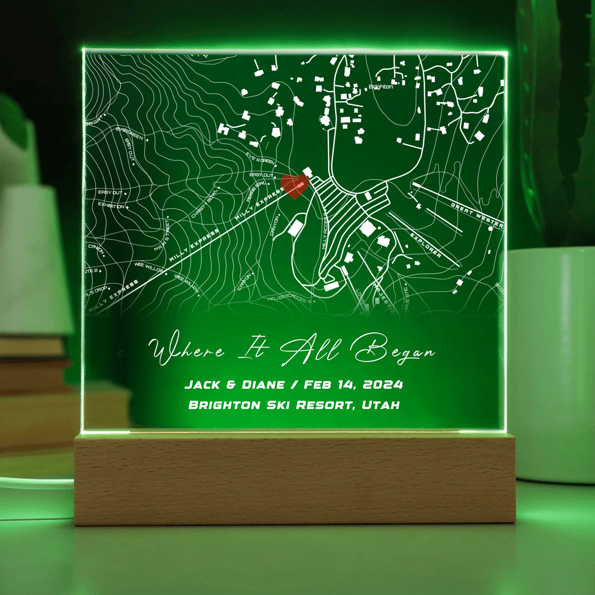 Acrylic Square with LED Base 7