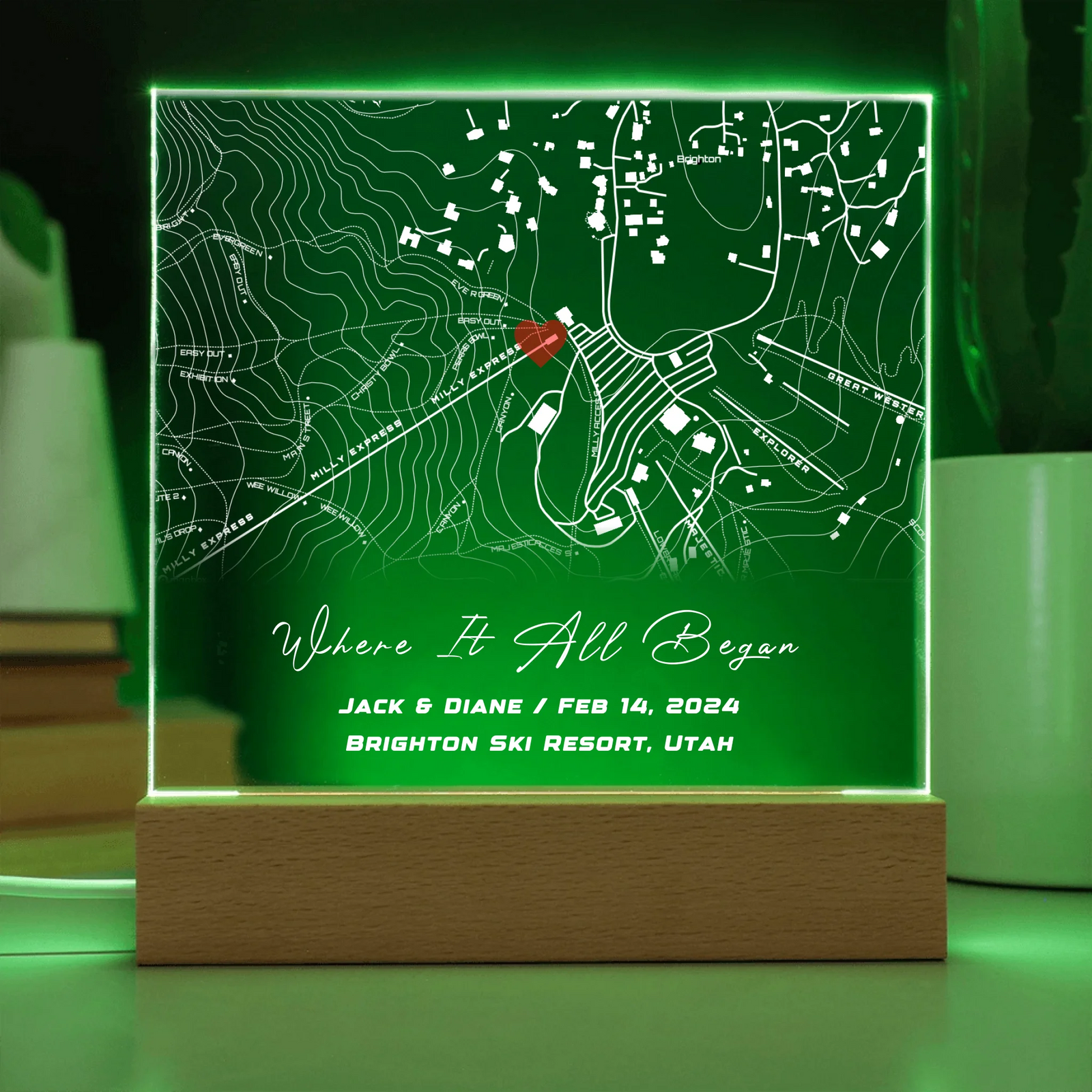 Acrylic Square with LED Base 7